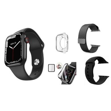 Imagem de Kit Relogio Smartwatch Series 8 W28 Pro Watch 8 Recebe Ligaçoes Notificaçoes Mede Batimentos Nfc-Unissex