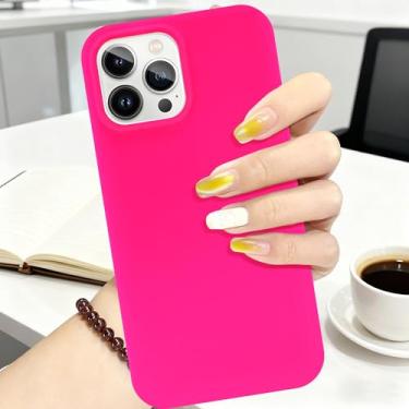 Imagem de Capa para iPhone 13 Pro Max com 1 protetor de tela + protetor de lente de câmera de silicone líquido macio gel borracha fina forro de microfibra antiderrapante à prova de choque capa protetora para