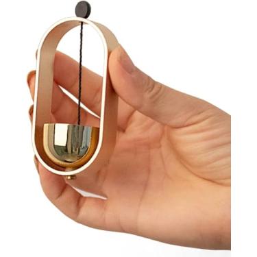 Imagem de Campainha de porta para entrada, campainha de decoração, campainha feita à mão, madeira com sino de latão, campainha de boas-vindas, dono da loja, campainha para decoração, porta da frente, campainha