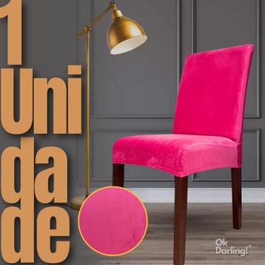 Imagem de Capa de Cadeira Linha Premium Suede - Rosa Pink - OK Darling
