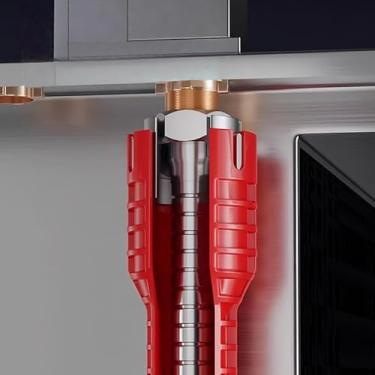 Imagem de Chave de banheiro multifuncional 8 em 1, ferramentas de instalação de torneira e pia, chave de torneira e pia para instalar tubos sob banheiros, banheiros, cozinhas e pias, ferramentas de encanamento