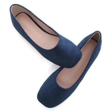 Imagem de Sapatos SAILING LU Suede Flats para mulheres azuis tamanho 9.5