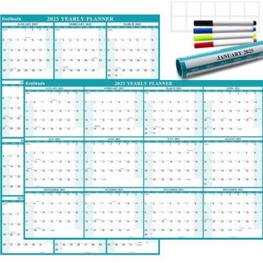 Imagem de Calendário de parede Exellewis 2025 Erasable Wet & Dry Erase 32x48cm