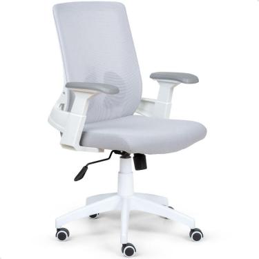 Imagem de Cadeira De Escritório Tela Mesh Diretor Giratória Ergonomica P310 Vision Branco
