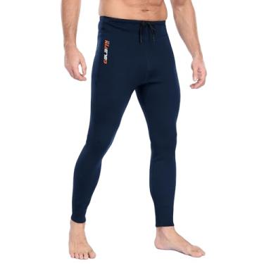 Imagem de GoldFin Calça masculina de neoprene com cordão ajustável de 2 mm, parte inferior, flutuabilidade, natação, surf, snorkeling, caiaque, mergulho, azul-marinho, 3GG