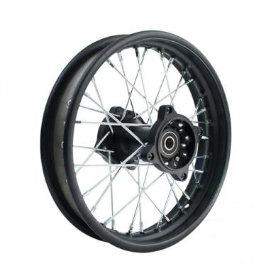 Imagem de Hauertzx Cubo de aro de roda compatível com 70CC 90CC 110CC 125CC 140CC 150CC 160CC Off Road Motocross Pit Dirt Rocket Bike (preto, 80/100-12 polegadas 15 mm)