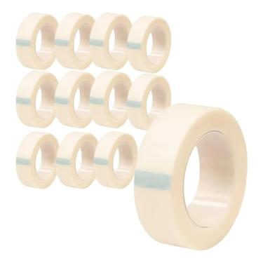Imagem de Kit 12 Rolos de Fita Micropore para Extensão de Cílios, 1,2cm x 9m, Hipoalergênica, Fita Adesiva