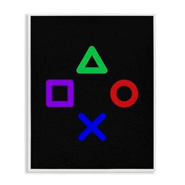 Imagem de Stupell Industries Arte giclée emoldurada branca com botões de jogo, design de Kim Allen, 35,5 x 28,5 cm