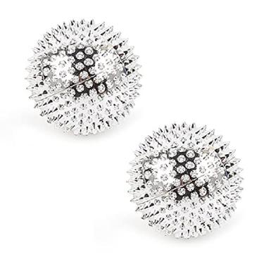 Imagem de Massageador de Bola de Acupressão, Massageador Ativo e Espetado, Massageador Duro para Mão, pé, Pescoço, Costas, Ombro, Cintura, Ponto de Gatilho, Ação, Ouro e Prata, 2 Peças