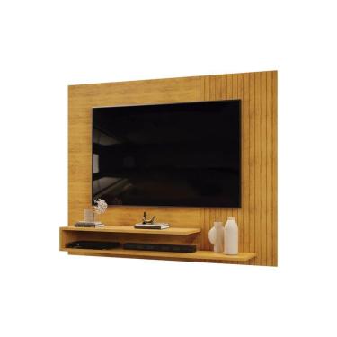 Imagem de Painel Nando Com Ripas E Prateleira Cedro Com Cedro