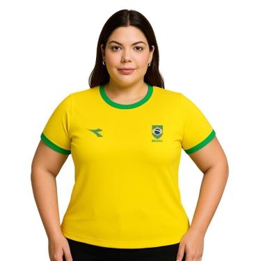 Imagem de Camiseta Diadora Brasil Small Logo Plus Size Feminina