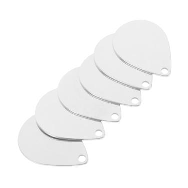 Imagem de PACKOVE 6 peças DIY chaveiro de aço inoxidável gravável em branco etiquetas de metal para pendurar chaveiros personalizados, pingentes, acessórios decorativos para bolsas e artesanato