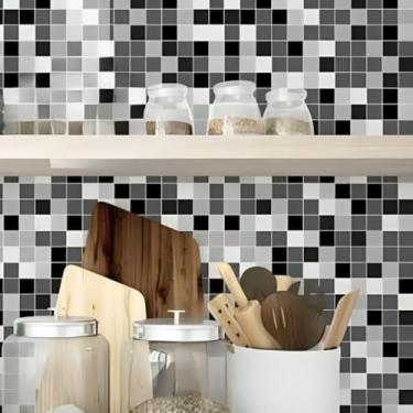 Imagem de Papel de Parede 3D Adesivo Autocolante 10 metros = 2 Rolos de 5m X 45cm Pastilha Mosaico Sala, Banheiro, Cozinha