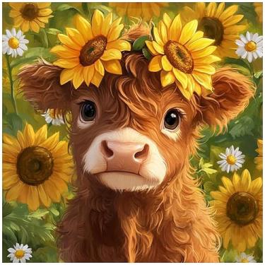 Imagem de Kits de ponto cruz com estampa de girassol para adultos - Kits de bordado para iniciantes e adultos, kits de ponto cruz contados com dimensões de 11 CT para adultos, artesanato, 35,5 x 35,5 cm