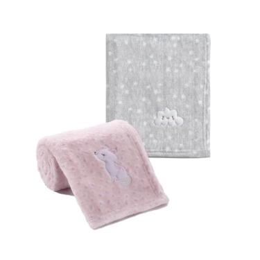 Imagem de CREVENT 2 peças de cobertores para bebês de 76 x 101 cm, fofos, aconchegantes e quentes, para bebês e crianças, berço, carrinho de bebê - nuvem cinza + gato