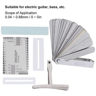 Imagem de Conjunto de Ferramentas para Guitarra, Lixadeira, Medidor de Raio, Régua de Ação, Protetores de Dedo, Kit Completo, Baixo Elétrico, Banjo Bandolim, Metal Prateado