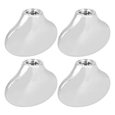 Imagem de RiToEasysports Tuning Peg Cap Botões de Substituição de Liga de Zinco para Baixo e Cabeças de Máquina de Ukulele Conjunto de 4 Peças Pequeno Formato de Rabo de Peixe Prata Preto Dourado (Prata)
