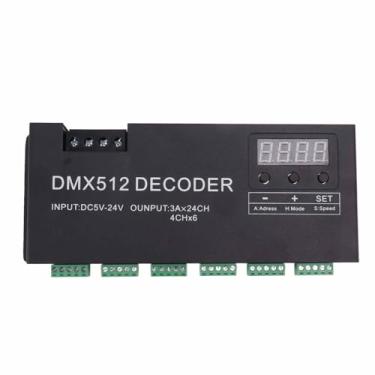 Imagem de Mingzhe Decodificador de Display Digital de 24 Canais, Controlador de LED de Driver de Escurecimento RGBW DMX512 para Barra de Palco DC5V-24V, Controlador de Sincronização, ótimo Efeito