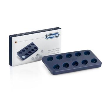 Imagem de De'Longhi Bandeja de gelo DLSC053, molde de cubo de gelo, forma de grãos de café, ideal para café gelado, bandeja de 10 grãos, silicone