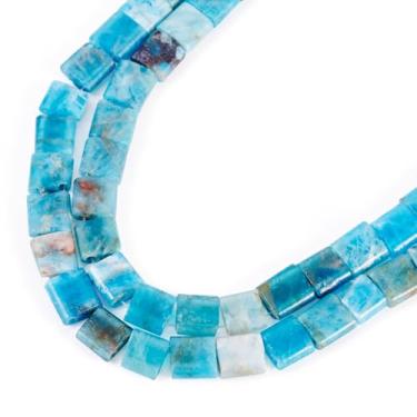 Imagem de Spritewelry 1 fio contas de ágata natural 2 furos contas de jaspe contas de jaspe contas retangulares azuis hematita 5 mm contas de sementes de pedras preciosas para fazer joias pulseira multi-fio