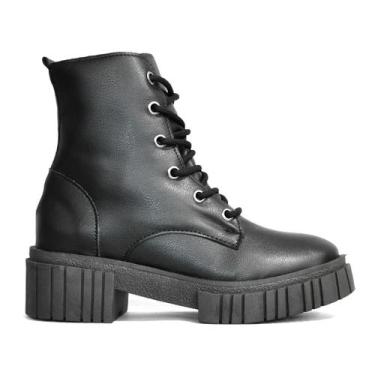 Imagem de Coturno Godiva Plataforma Cano Curto Feminino Preto, 37