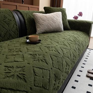 Imagem de HGTRH Capa de sofá sofá de canto 4 e 3 lugares, capa de sofá 3 2 1 conjunto protetor de sofá antiderrapante resistente à sujeira macio protetor de móveis sofá cobertor verde 110 * 210