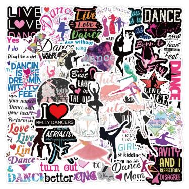 Imagem de Pacote de adesivos Dancings Waterproof Vinil 60 unidades/lote 5-7 cm