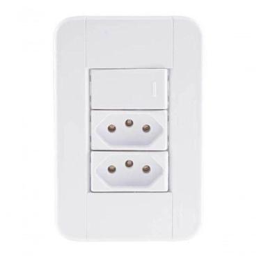 Imagem de Conjunto 4x2 1 Interruptor Simples 10 A 250 V 2 Tomadas 2p+t 20 A 250 V Tramontina Tablet