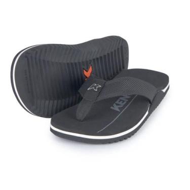 Imagem de Chinelo Sandália Masculina NK6 Pro Poliéster - Preto/Branco - Kenner, 