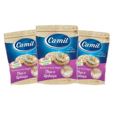 Imagem de BISCOITO DE ARROZ CHIA e LINHAÇA CAMIL 3un 150g CM-02X3