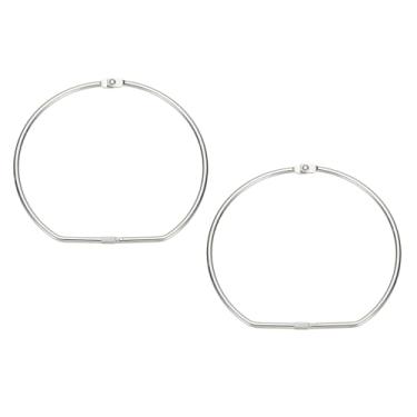 Imagem de PATIKIL Anéis de encadernação de folhas soltas, 15 cm, 2 peças, anéis de encadernação de livros de metal em forma de D com anel de chave banhado a níquel para cartões de índice, arquivos de fotos de