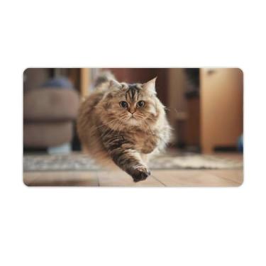 Imagem de FoRes Fat Cat Fly Ball Tapete de mouse grande para jogos base de borracha antiderrapante tapete de mesa para laptop, acessórios de computador, suprimentos para escritório, casa, 40 x 75 cm