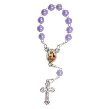 Imagem de 50 Mini Terço com Foto de Santa Catarina - SJO Artigos Religiosos, Lil