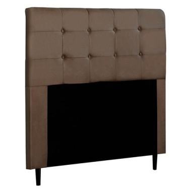 Imagem de Cabeceira Cama Box Casal Queen Luna 160cm Suede Marrom - Desk Design