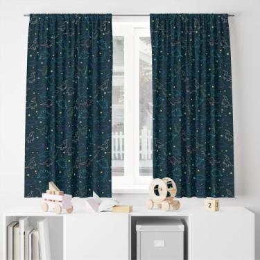 Imagem de Cortina Tecido Oxford Decorativa Dinossauro Neon - 120x70cm - Core Dec