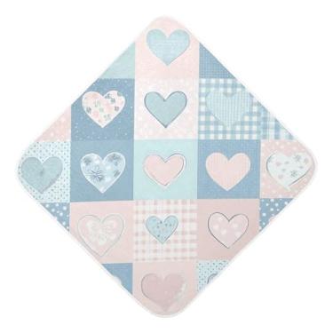 Imagem de STAYTOP Toalhas de bebê com capuz de musselina Grid Love Heart, toalha de banho super macia, toalhas de banho absorventes para banho recém-nascido unissex 89 x 89 cm