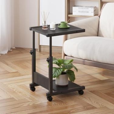Imagem de Furist Mesa de cabeceira de hospital com rodas de altura ajustável lateral para sofá, mesa de hospital giratória, mesa de computador móvel, mesa de laptop para sala de estar, quarto e escritório