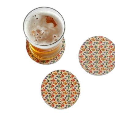 Imagem de Porta Copos Com Ilustração Personalizada Aquarela Mexicana - Tamanho 10x10 cm