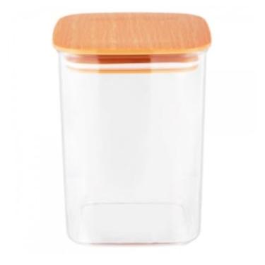 Imagem de Pote Hermético Quadrado para Mantimentos 500ml 800ml 1200ml Transparente com Super Vedação Organizador de Cozinha Multiuso (1200ML)