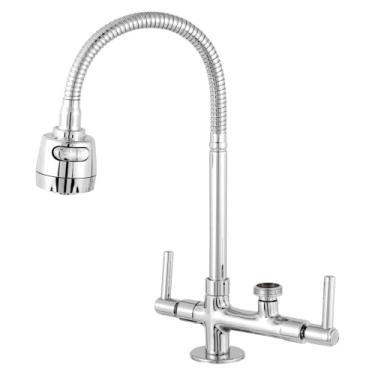 Imagem de Torneira Flexivel Gourmet De Bancada, Inox, Abs, Com Saida 3/4 Para Maquina e Purificador, Filtro