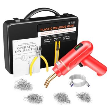 Imagem de 200W Soldador de plástico sem fio recarregável via USB Kit soldagem com 200PCS grampos quentes para rachadura para-choqu