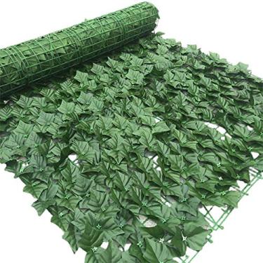 Imagem de Folha de Cerca Artificial Decorativa Rotin Falsa Planta Rede Privacidade para Balcão Jardim Decoração Casa Folhas Alta Densidade Painel PE Apoio Malha Bloquear Vegetação Realista Sem Manutenção Fácil
