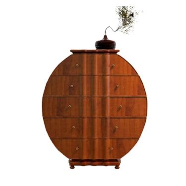 Imagem de Cômodas Cômoda criativa retrô, armário Art Déco para sala de estar, armazenamento, cômoda madeira estilo medieval para quarto, entrada(Walnut color)