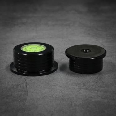 Imagem de Estabilizador de disco de liga de alumínio de alta precisão, grampo de peso para toca-discos de vinil LP de 50 Hz com nível de bolha, amortecedor de vibração para maior clareza de áudio, prata/preto