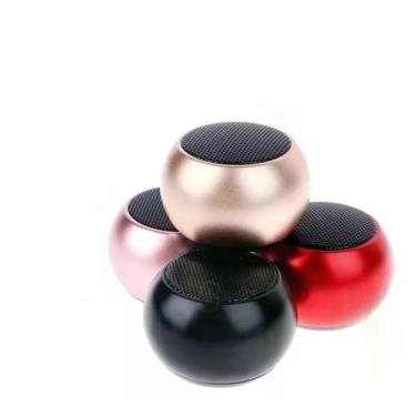 Imagem de Mini Caixa de Som Bluetooth 3W, Metal, Portátil, com Microfone, Bateria Recarregável 4h, 5cm x 3.3cm, 70g