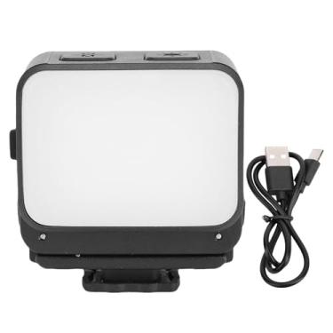 Imagem de Luz de câmera LED profissional com temperatura de 3 cores, brilho ajustável, luz de preenchimento à prova d'água para câmera de ação 5 4 com montagem de sapata fria Orifício de