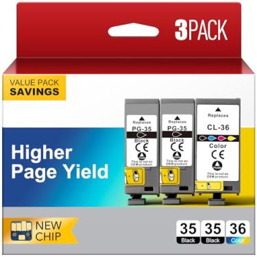 Imagem de Gewoen TR150 Cartucho de tinta PGI-35 CLI-36 funciona para impressora Canon PIXMA TR150 TR160 IP110 IP100 MINI260 MINI320 compatível com cartuchos de tinta Canon 35 36 e Pixma TR150 PIXMA TR160 (2