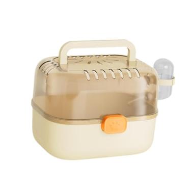 Imagem de IEUDNS Gaiola para Hamster, Gaiola para Pequenos Animais, Habitat para Hamster, Estojo de Transporte para Ratos, Gerbos e Planadores de açúcar, Bege