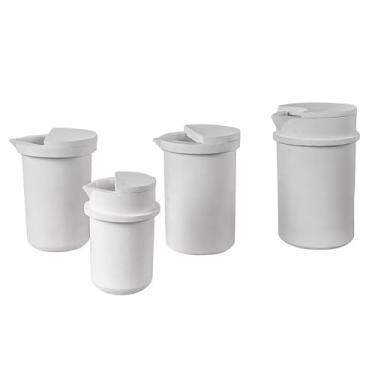 Imagem de Copo de derretimento de ouro para cadinho de quartzo de 2 kg com tampa para fundição de alta temperatura de até 1800 °C.