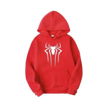Imagem de Moletom Casual Com Estampa De Aranha Em Cores Sólidas Para Homens E Mu